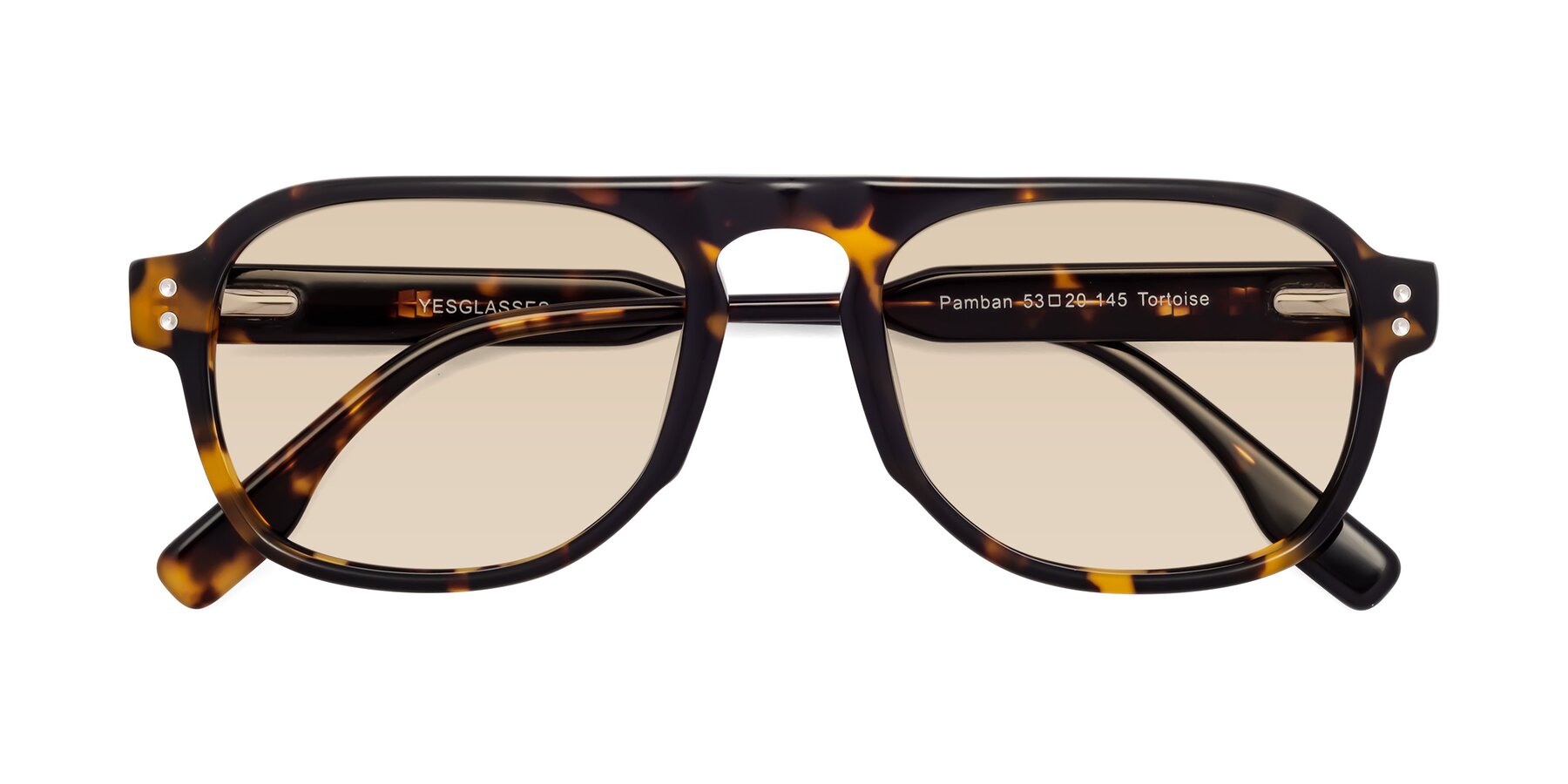 Folded Front of Pamban in Tortoise with Light Brown Tinted Lenses