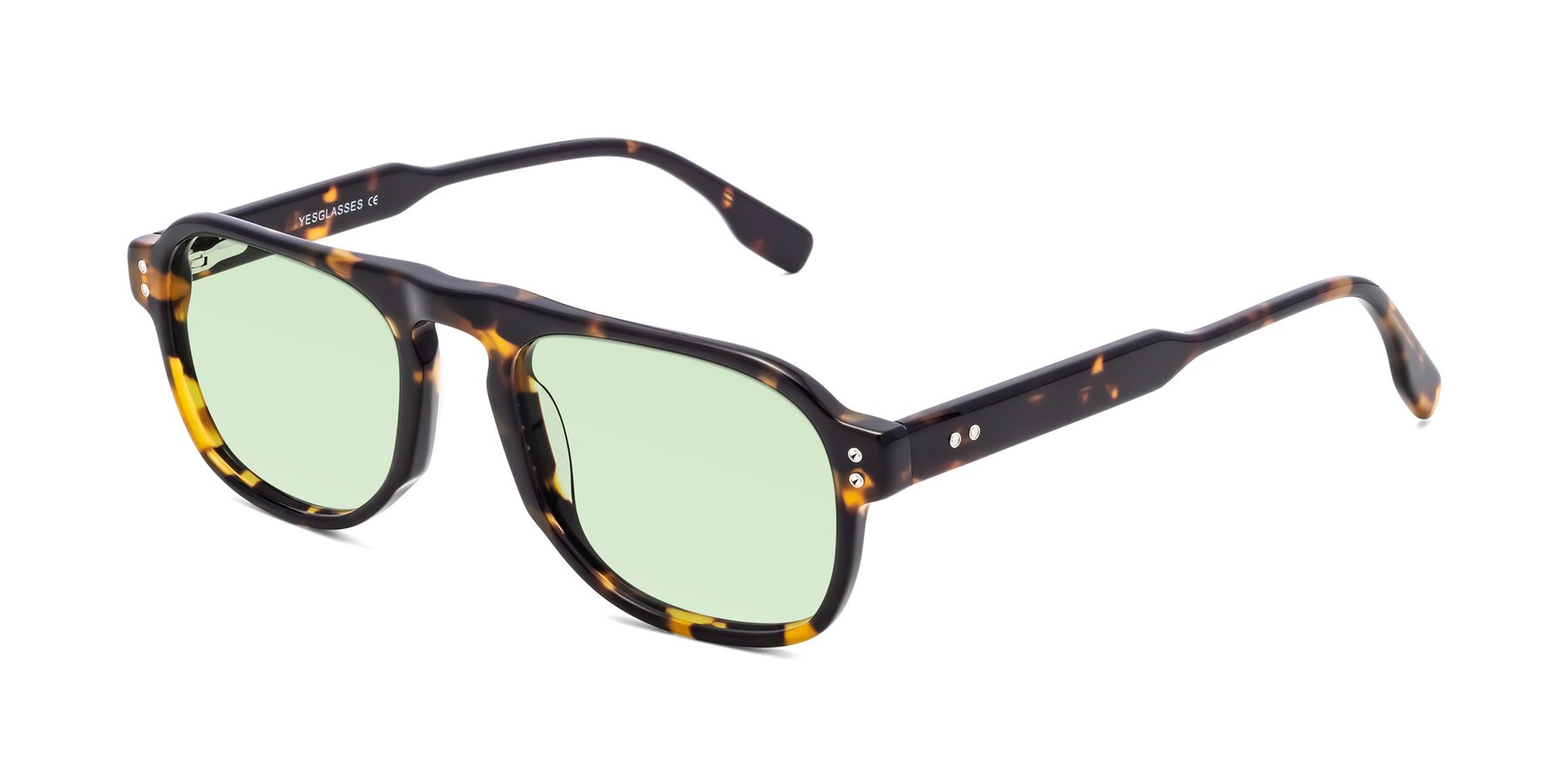 Angle of Pamban in Tortoise with Light Green Tinted Lenses