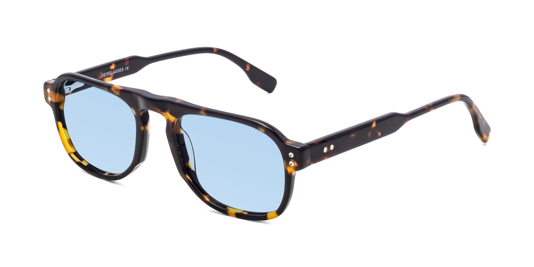 Angle of Pamban in Tortoise with Light Blue Tinted Lenses