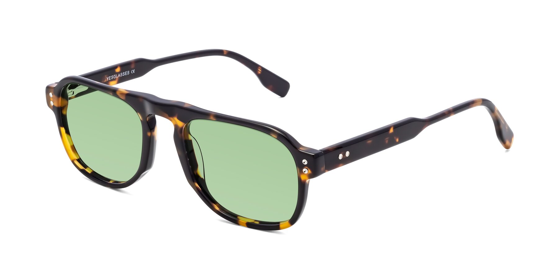 Angle of Pamban in Tortoise with Medium Green Tinted Lenses