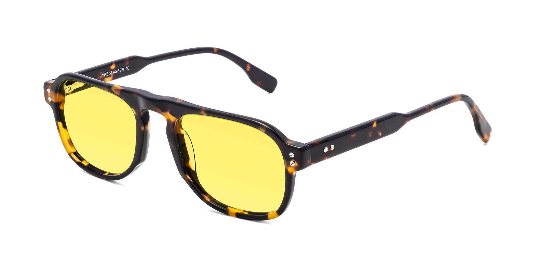 Angle of Pamban in Tortoise with Medium Yellow Tinted Lenses