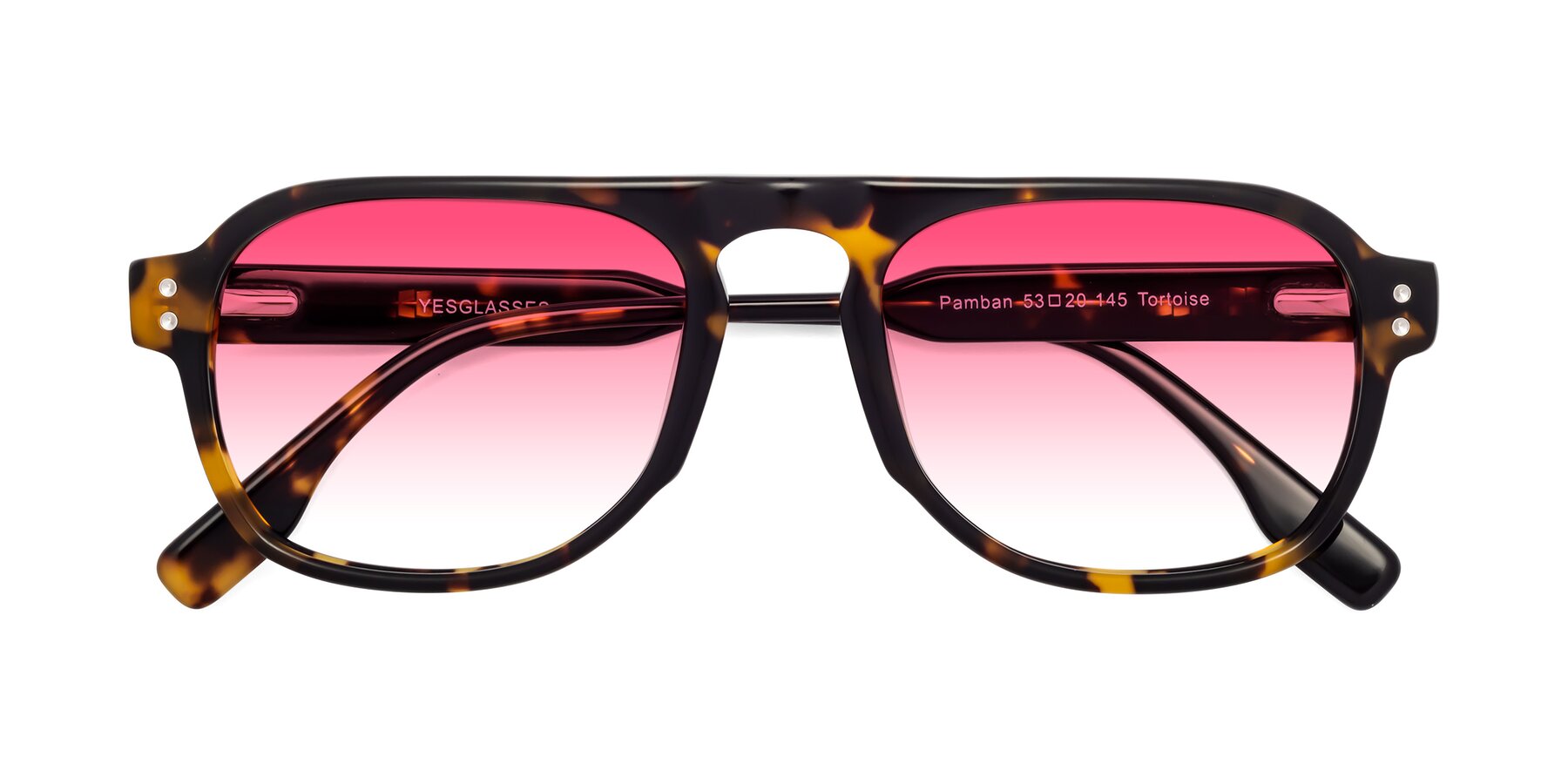 Folded Front of Pamban in Tortoise with Pink Gradient Lenses