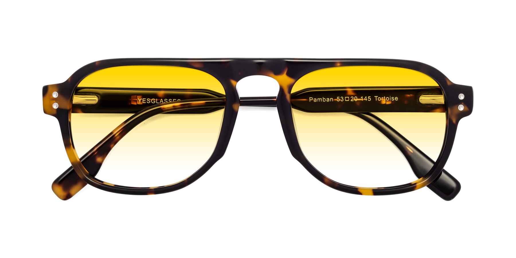 Folded Front of Pamban in Tortoise with Yellow Gradient Lenses