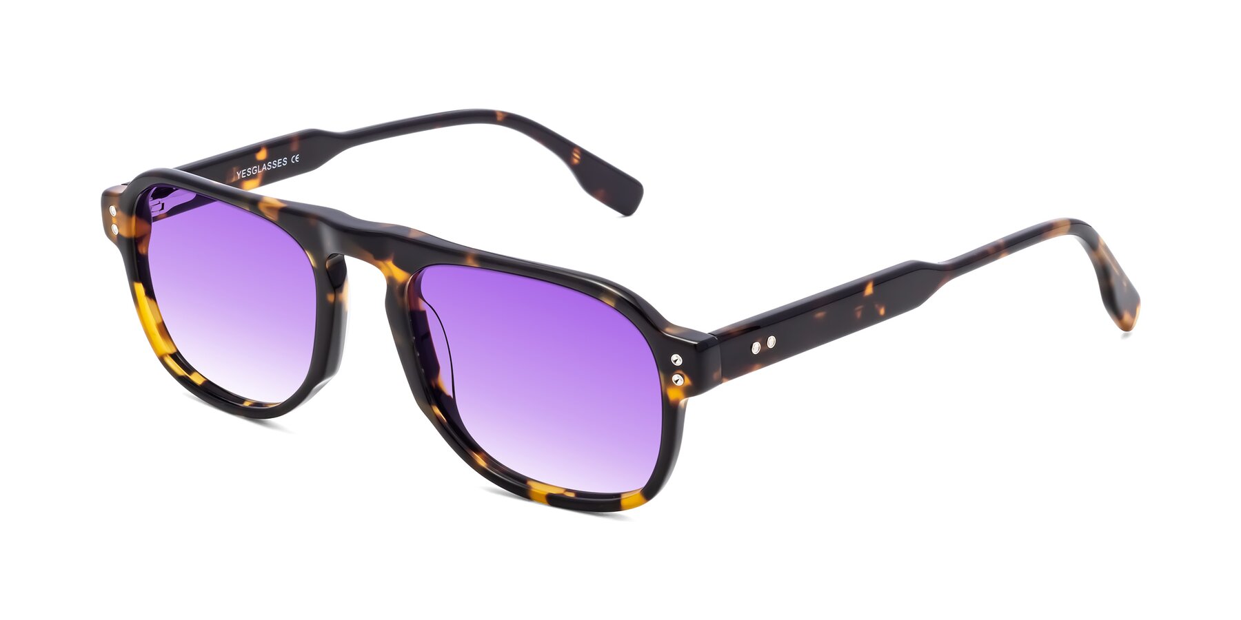 Angle of Pamban in Tortoise with Purple Gradient Lenses
