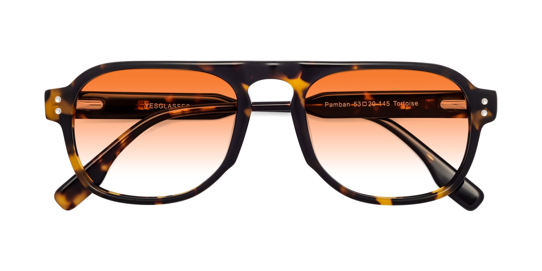 Folded Front of Pamban in Tortoise with Orange Gradient Lenses