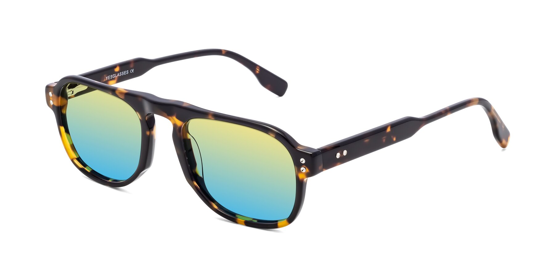 Angle of Pamban in Tortoise with Yellow / Blue Gradient Lenses