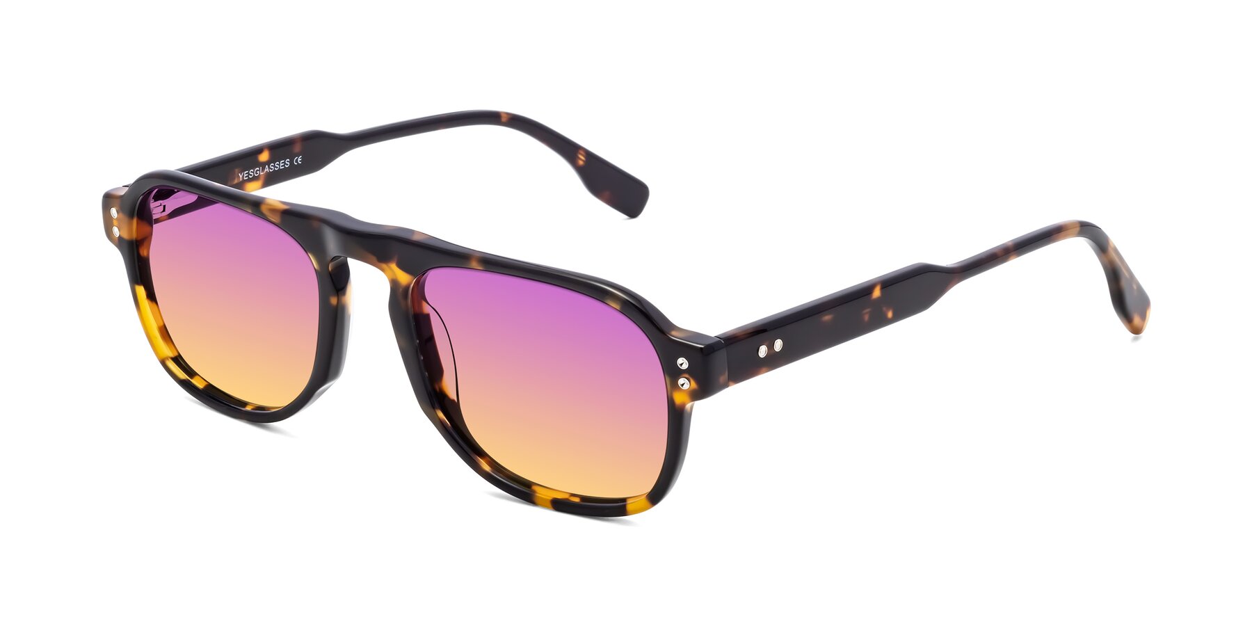 Angle of Pamban in Tortoise with Purple / Yellow Gradient Lenses