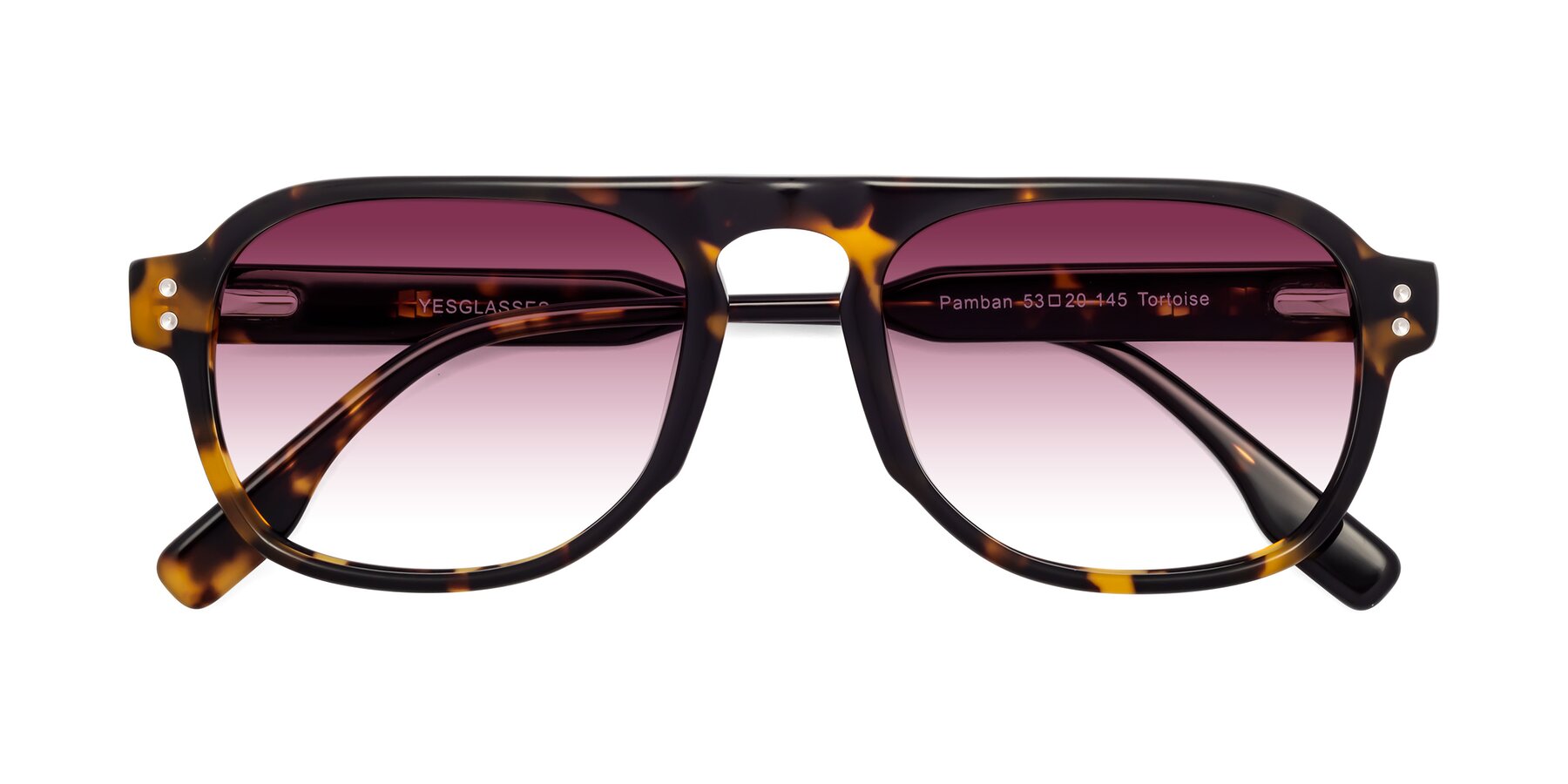 Folded Front of Pamban in Tortoise with Wine Gradient Lenses