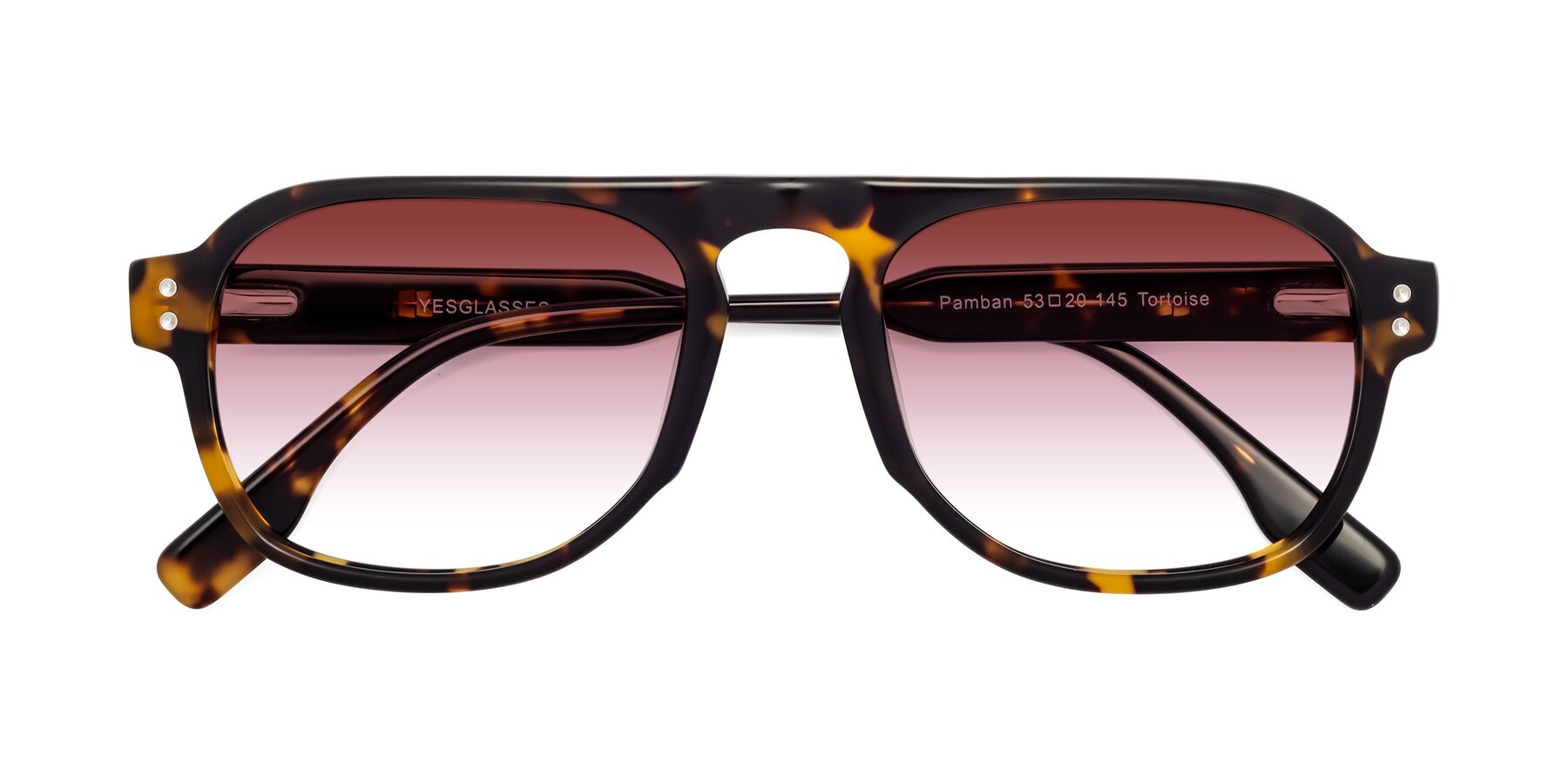 Folded Front of Pamban in Tortoise with Garnet Gradient Lenses