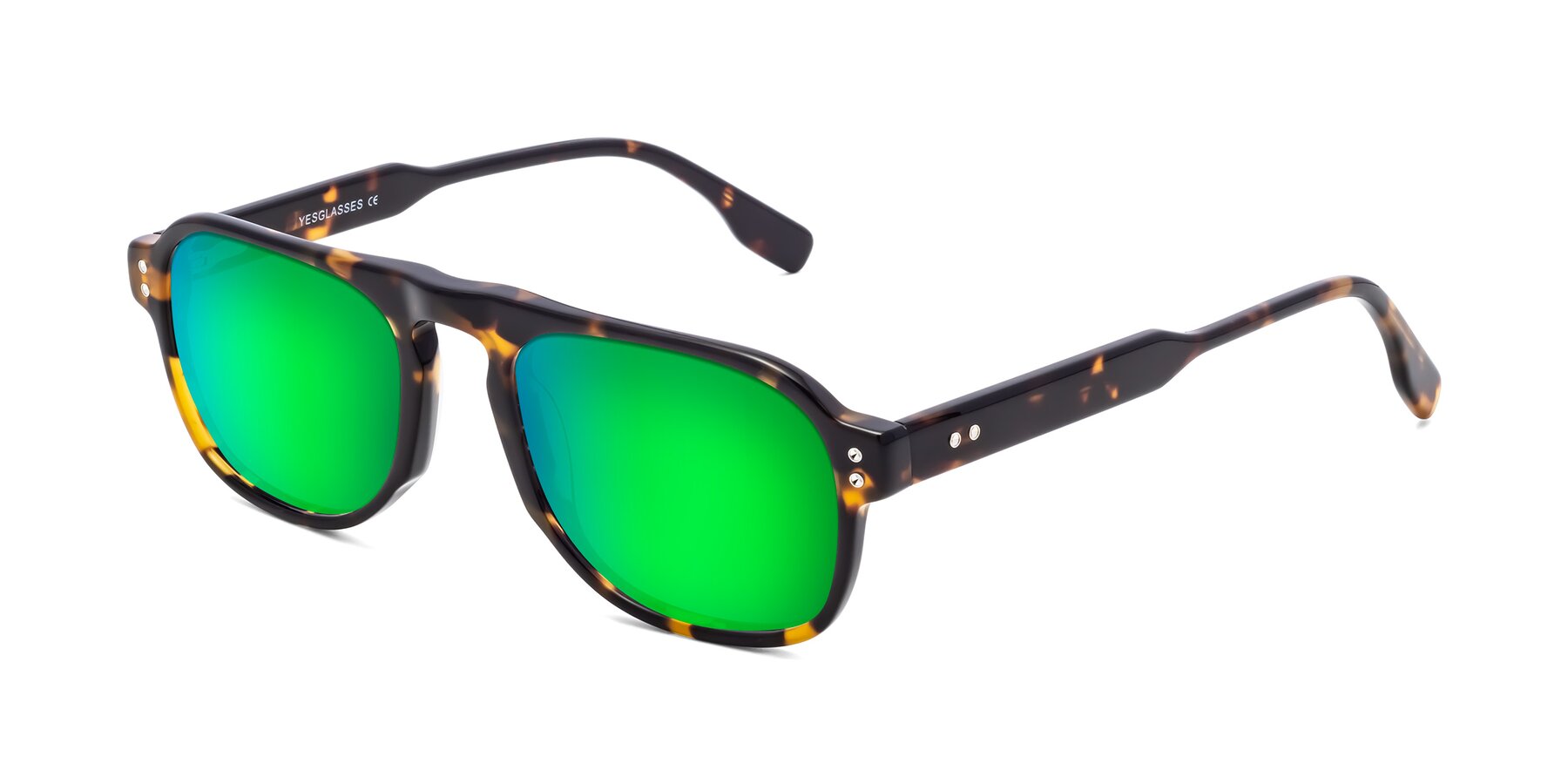 Angle of Pamban in Tortoise with Green Mirrored Lenses