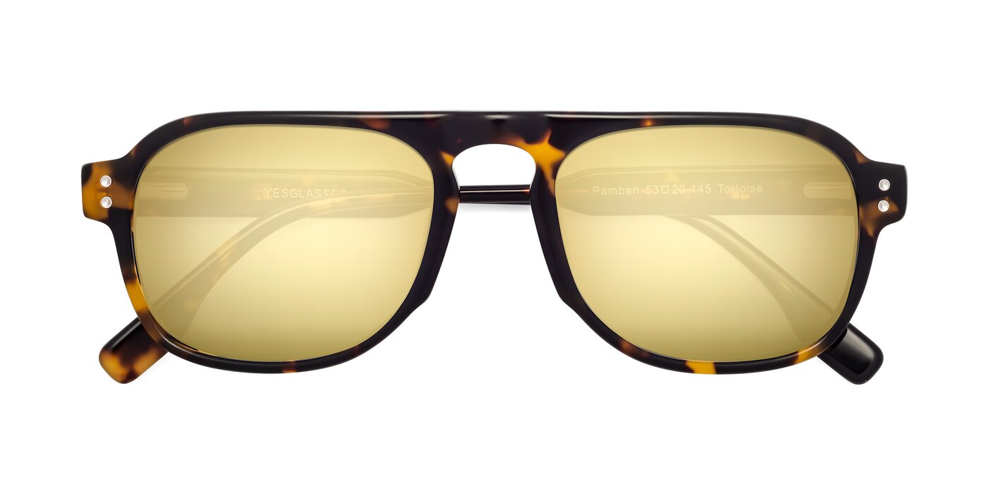 Pamban - Tortoise Flash Mirrored Sunglasses
