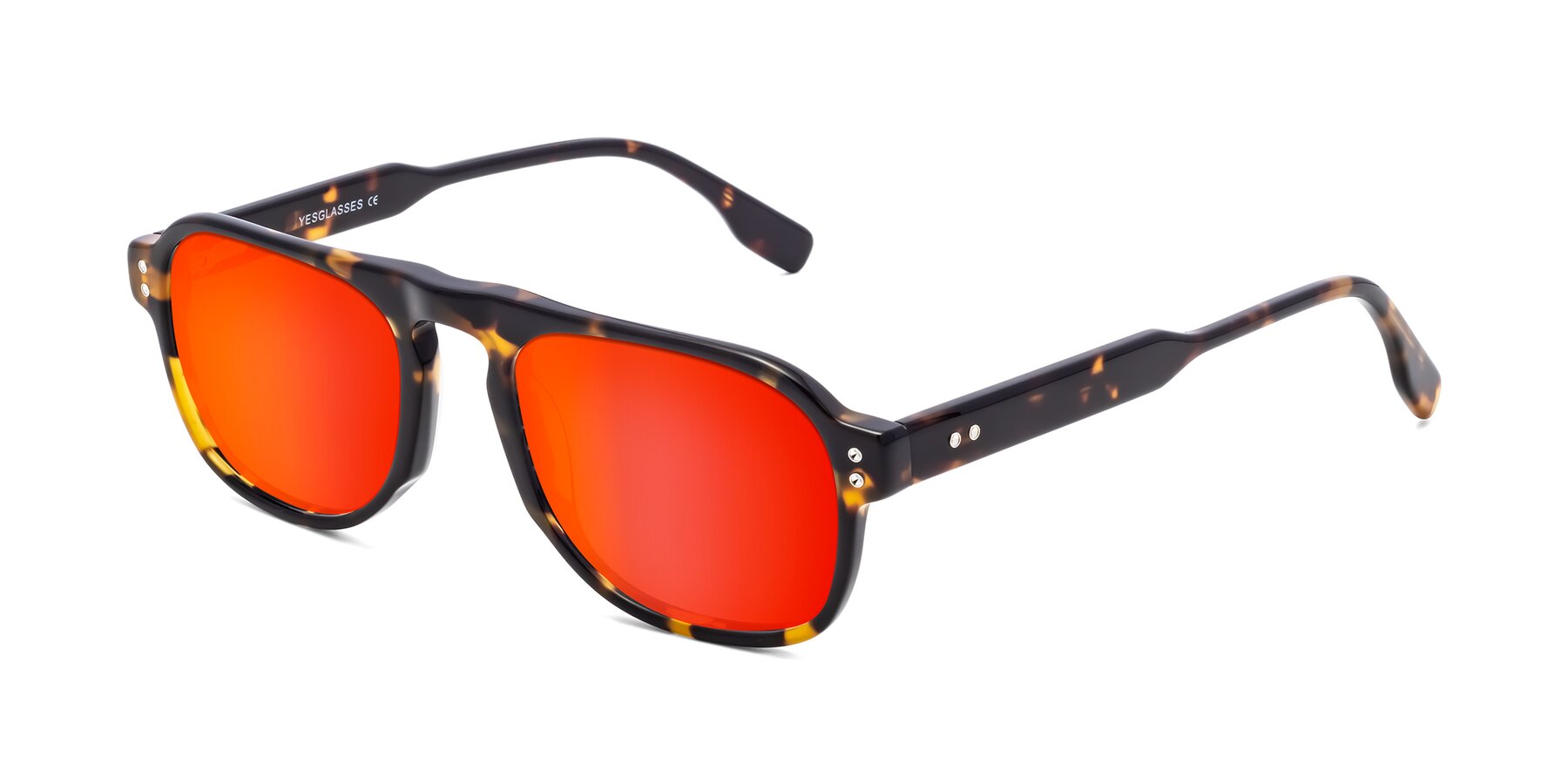 Angle of Pamban in Tortoise with Red Gold Mirrored Lenses