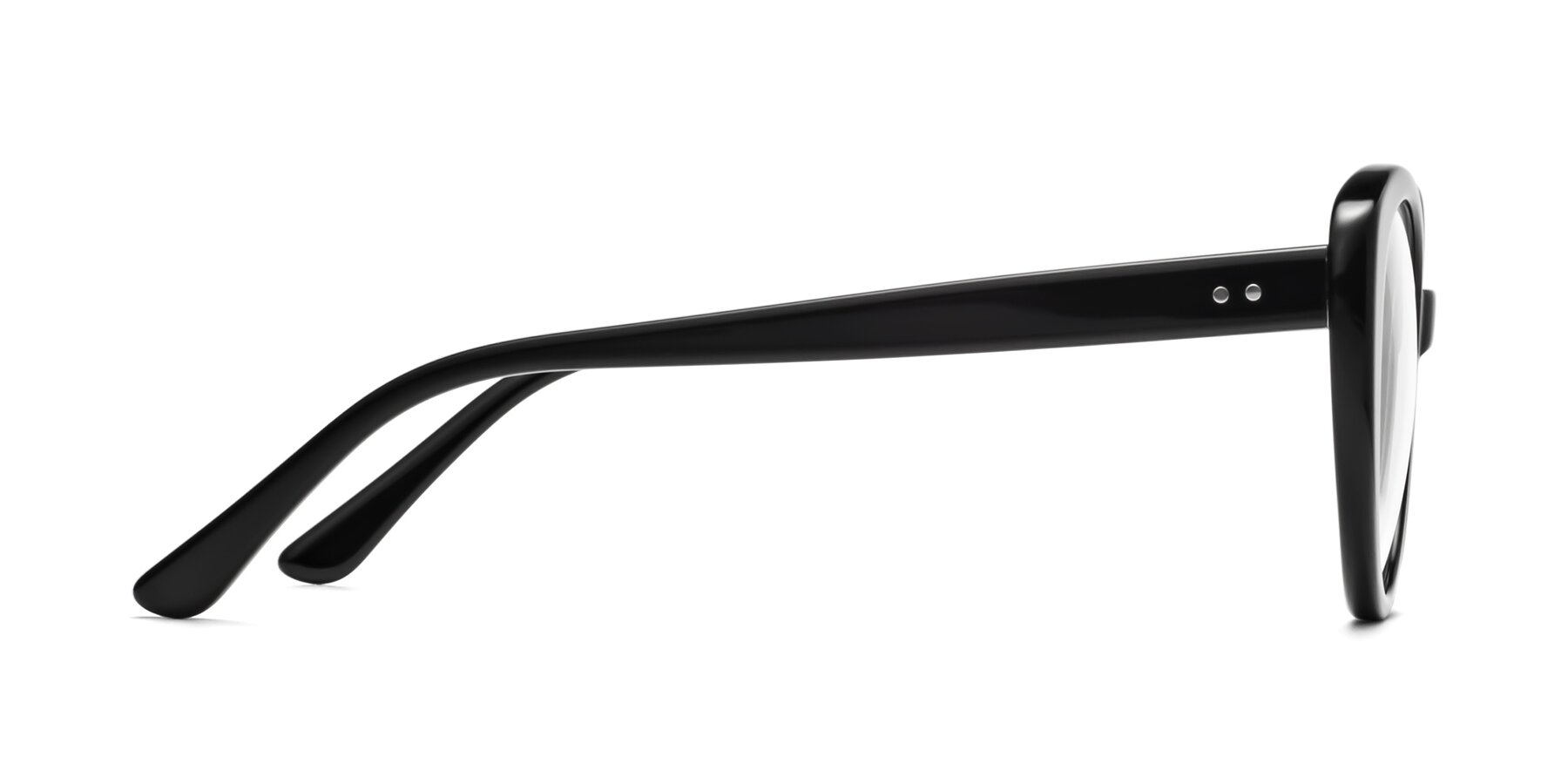Side of Pebble in Black with Clear Eyeglass Lenses