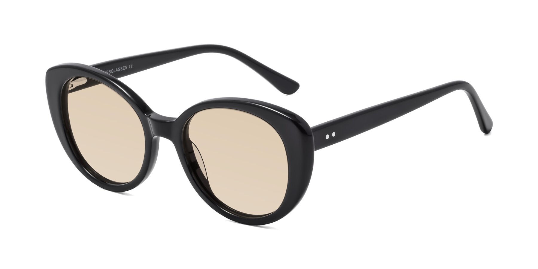 Angle of Pebble in Black with Light Brown Tinted Lenses