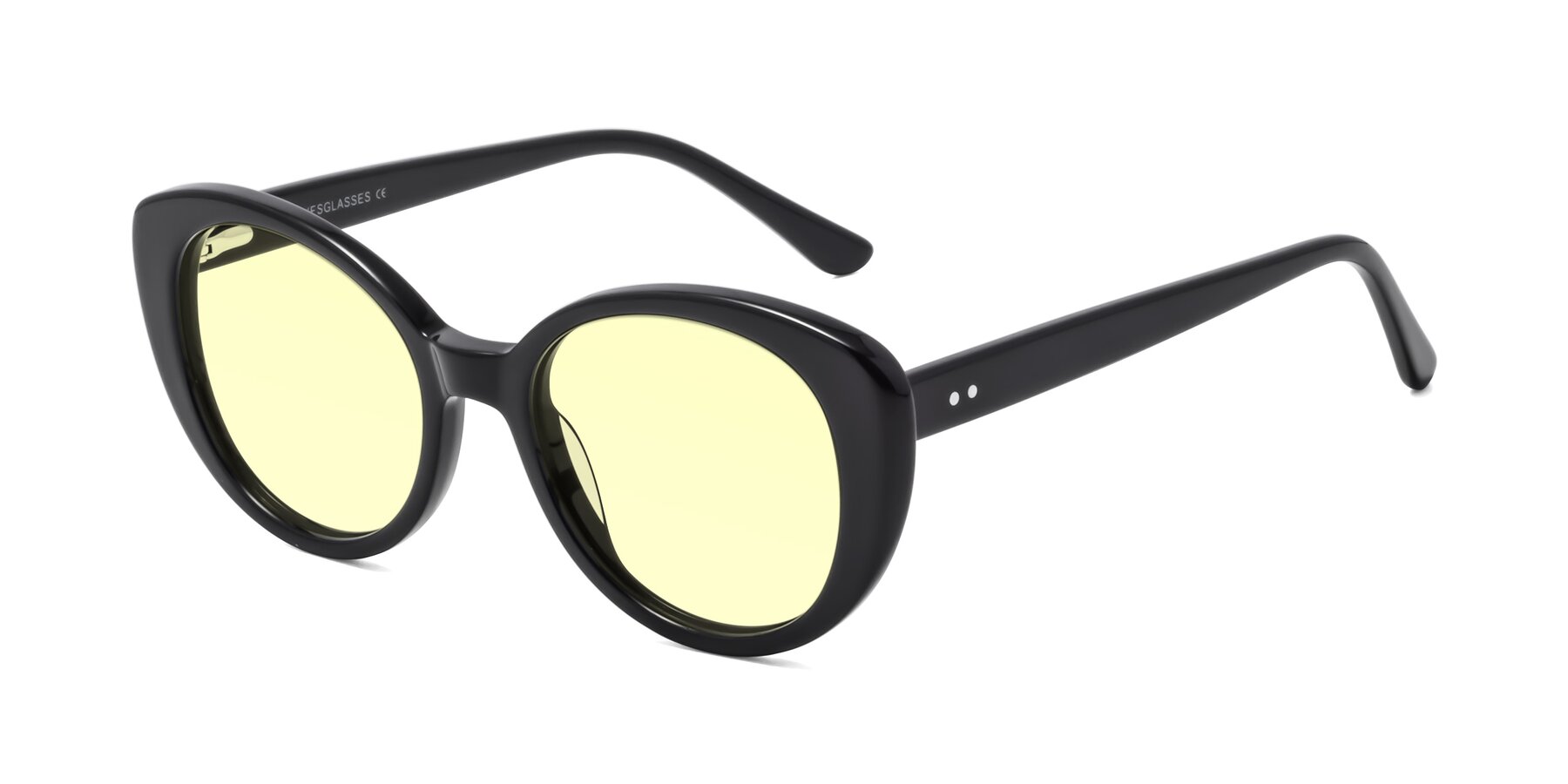 Angle of Pebble in Black with Light Yellow Tinted Lenses