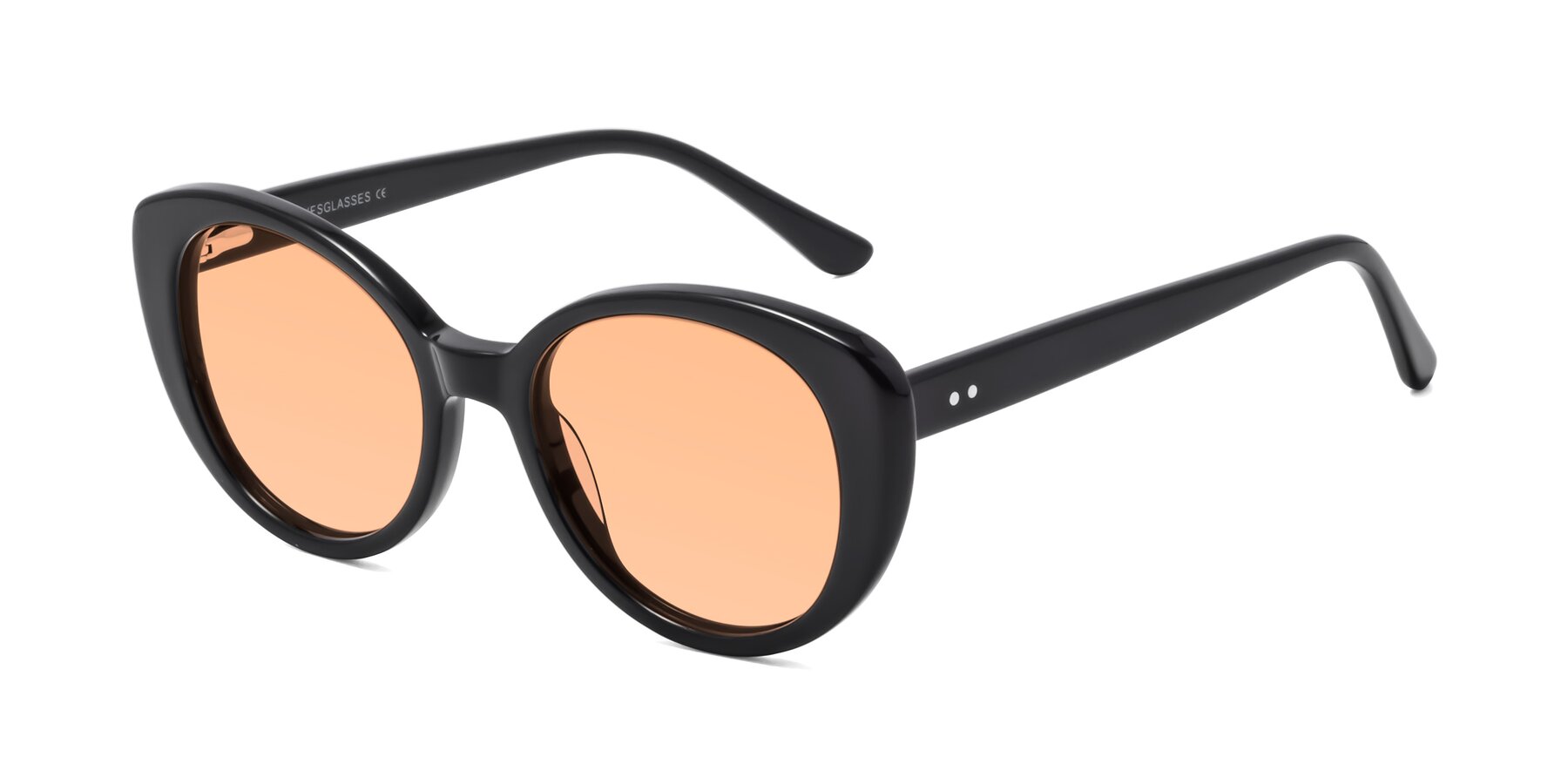Angle of Pebble in Black with Light Orange Tinted Lenses