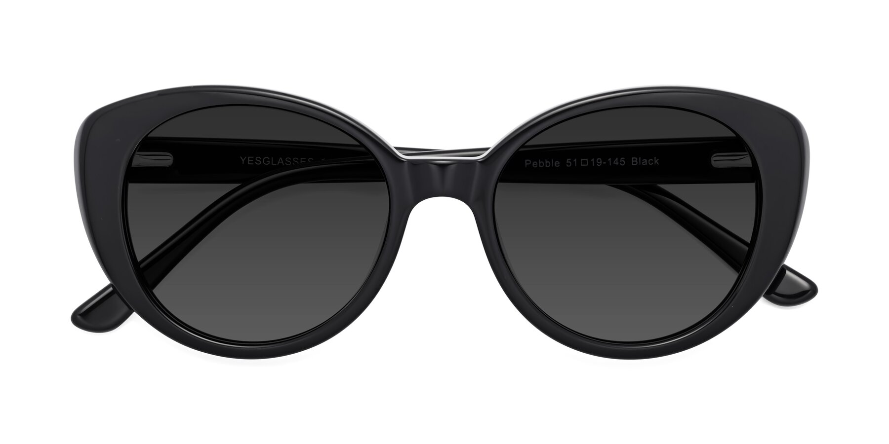 Folded Front of Pebble in Black with Gray Tinted Lenses