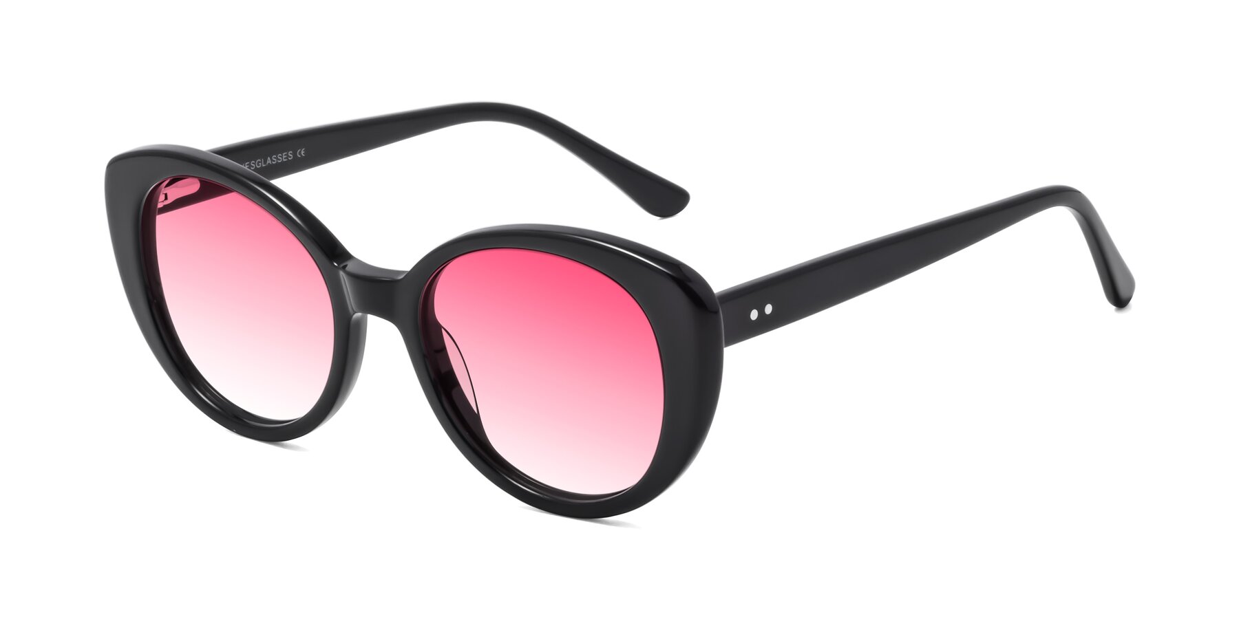 Angle of Pebble in Black with Pink Gradient Lenses