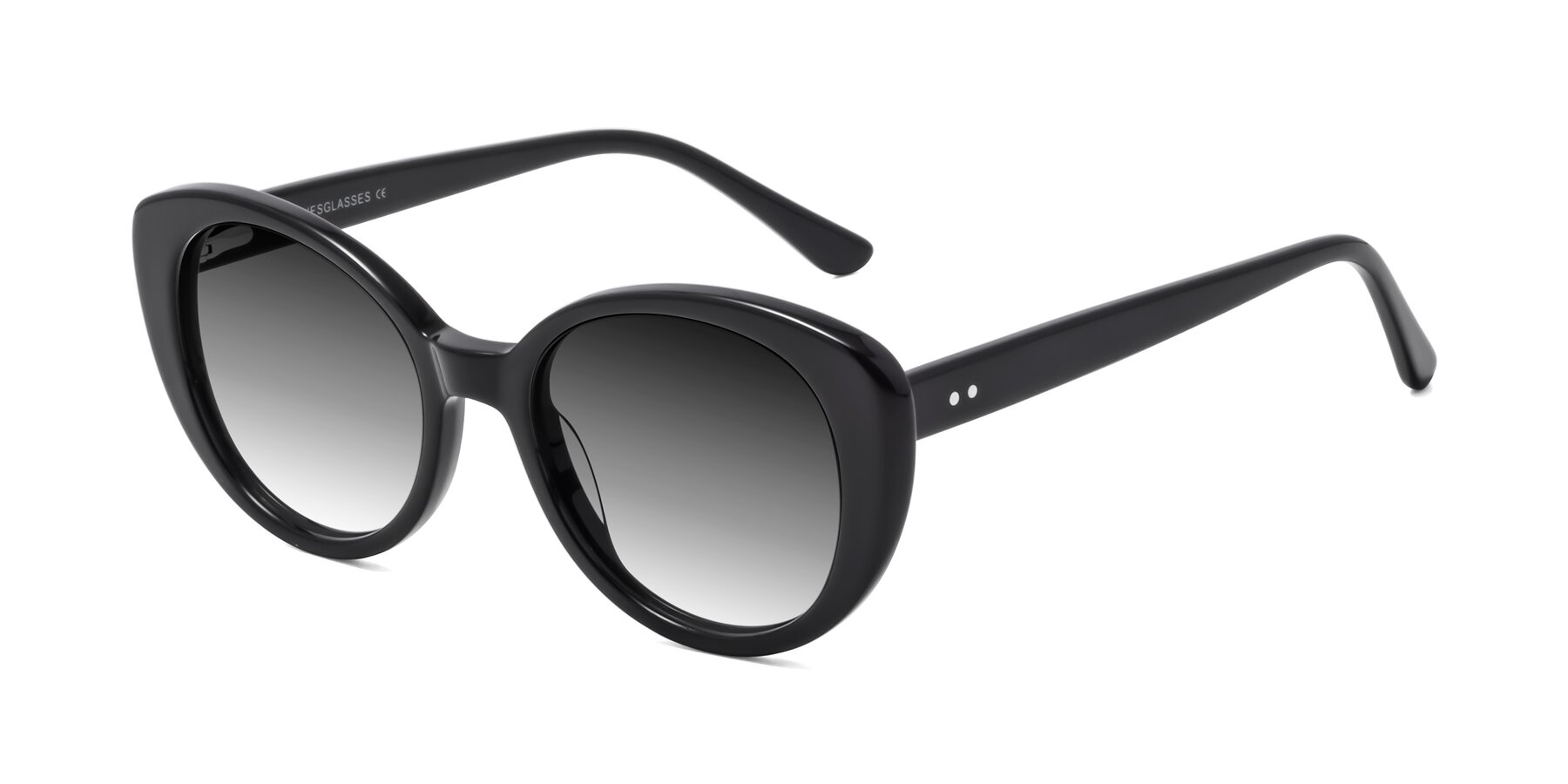 Angle of Pebble in Black with Gray Gradient Lenses