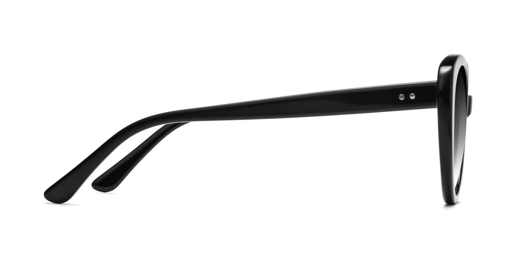 Side of Pebble in Black with Gray Gradient Lenses