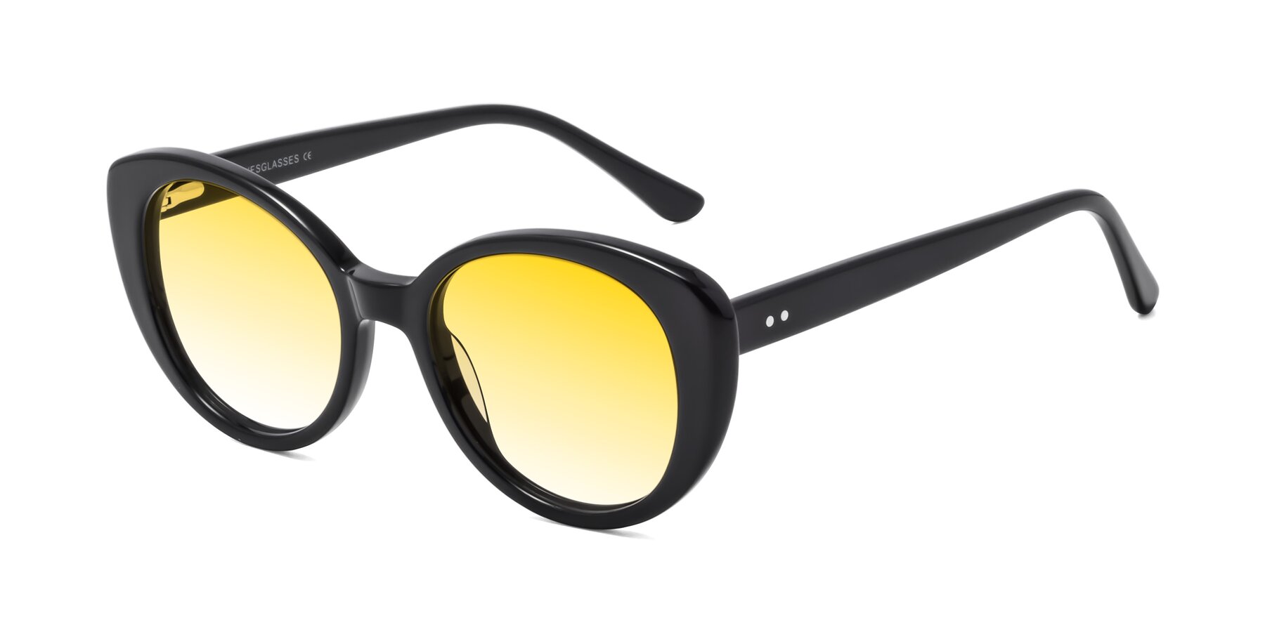 Angle of Pebble in Black with Yellow Gradient Lenses