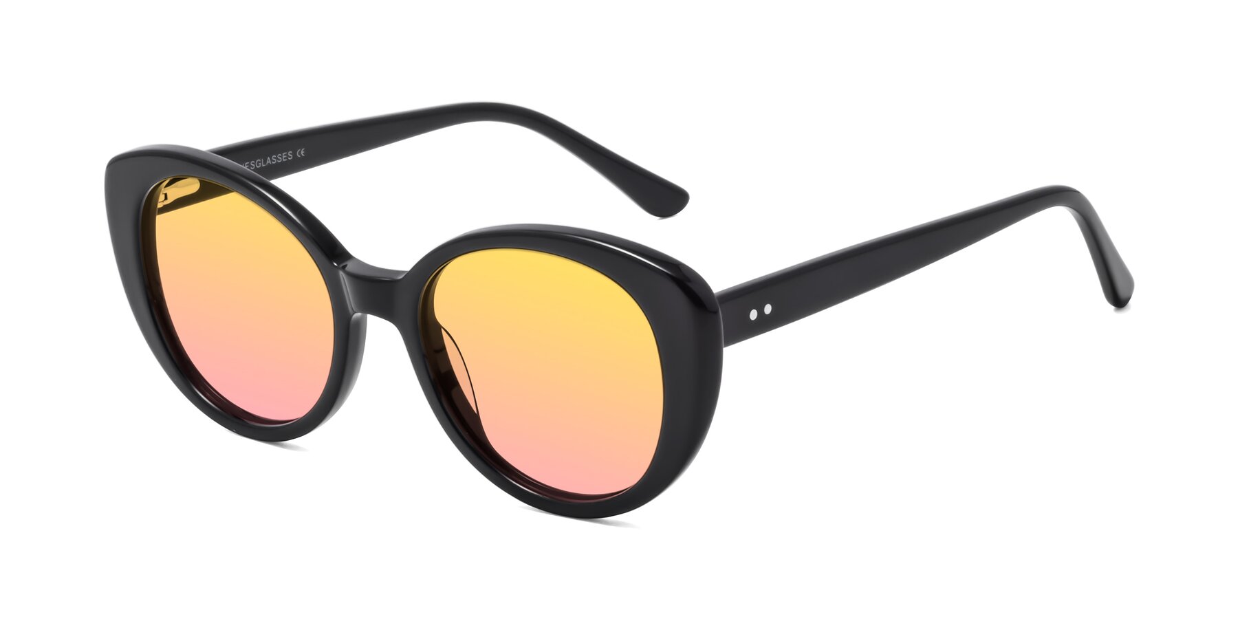 Angle of Pebble in Black with Yellow / Pink Gradient Lenses