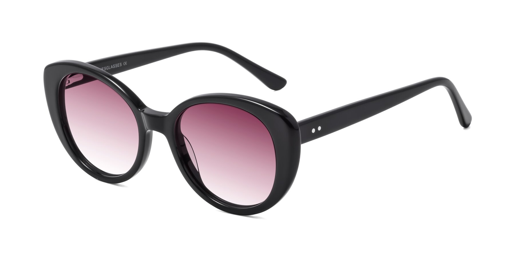 Angle of Pebble in Black with Wine Gradient Lenses