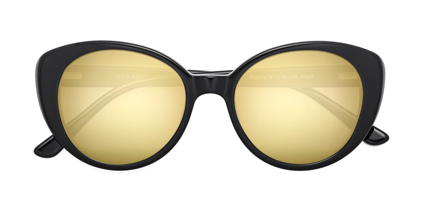 Pebble - Black Flash Mirrored Sunglasses