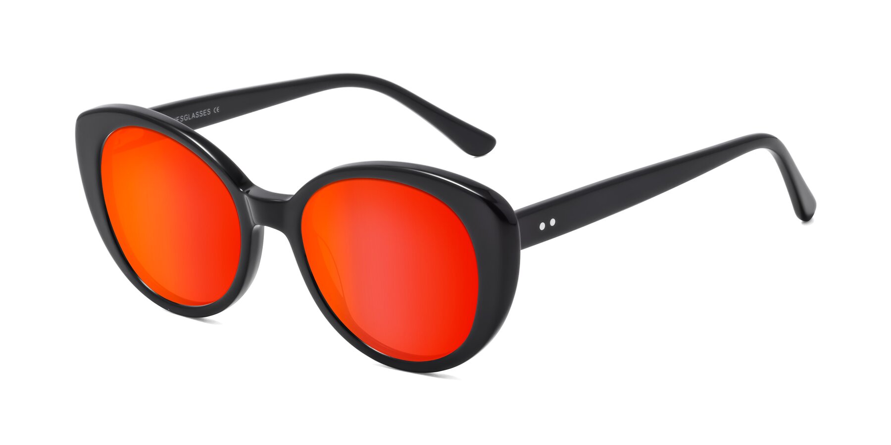 Angle of Pebble in Black with Red Gold Mirrored Lenses
