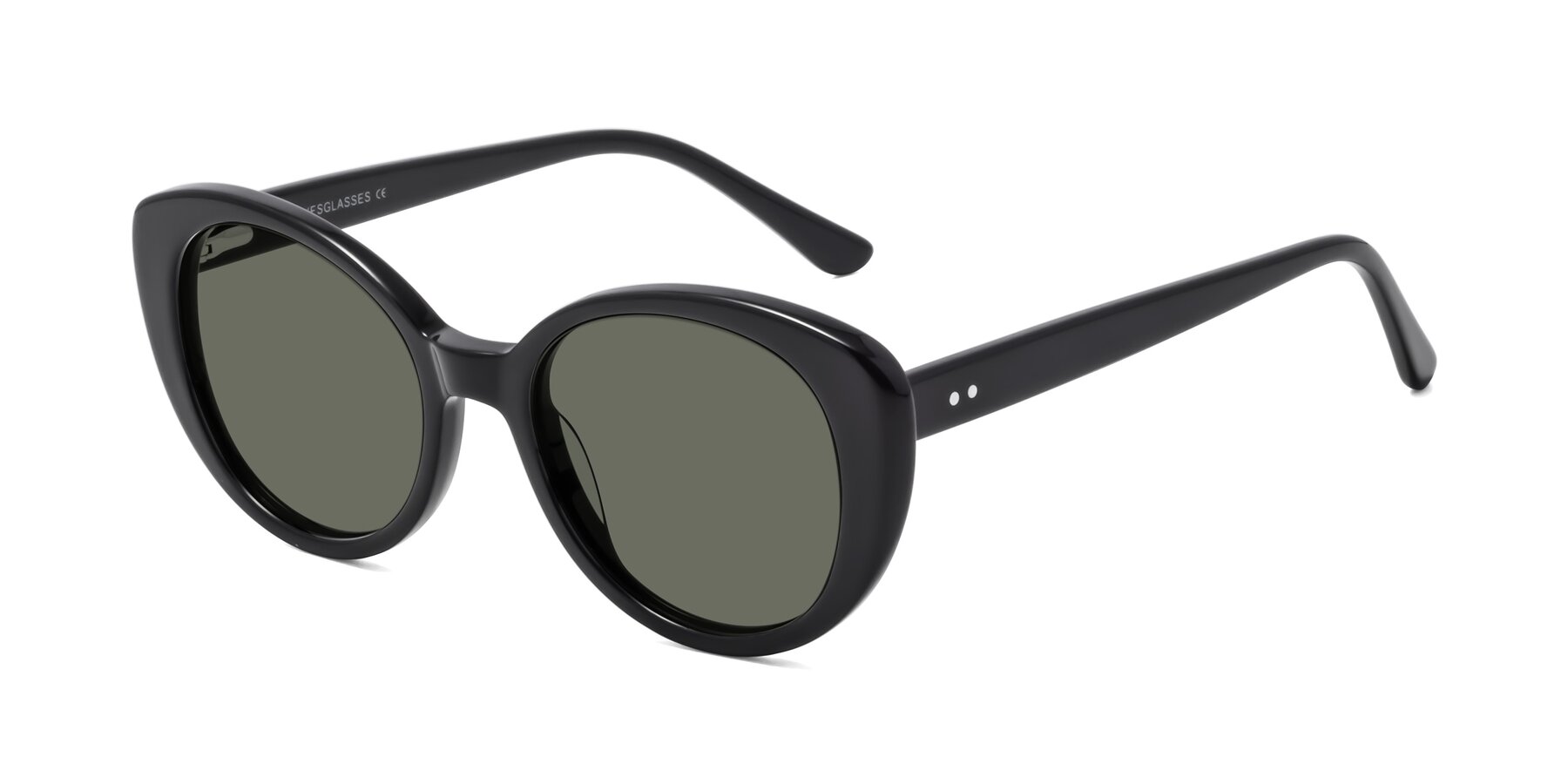 Angle of Pebble in Black with Gray Polarized Lenses