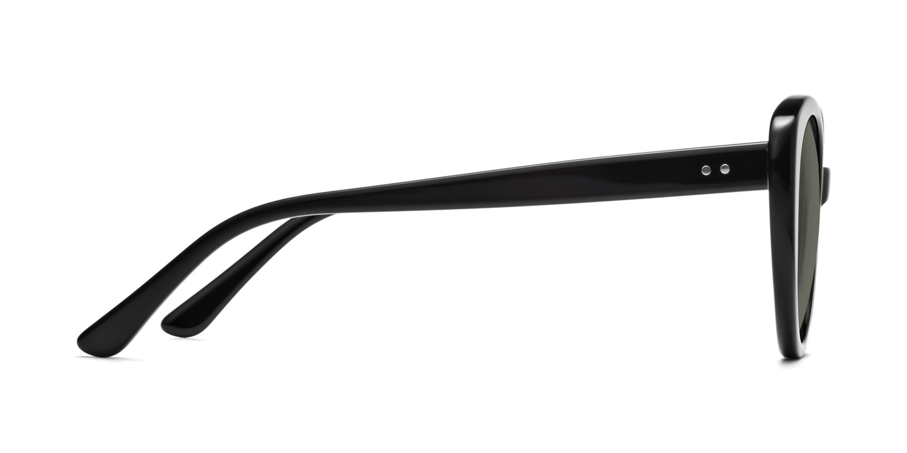 Side of Pebble in Black with Gray Polarized Lenses