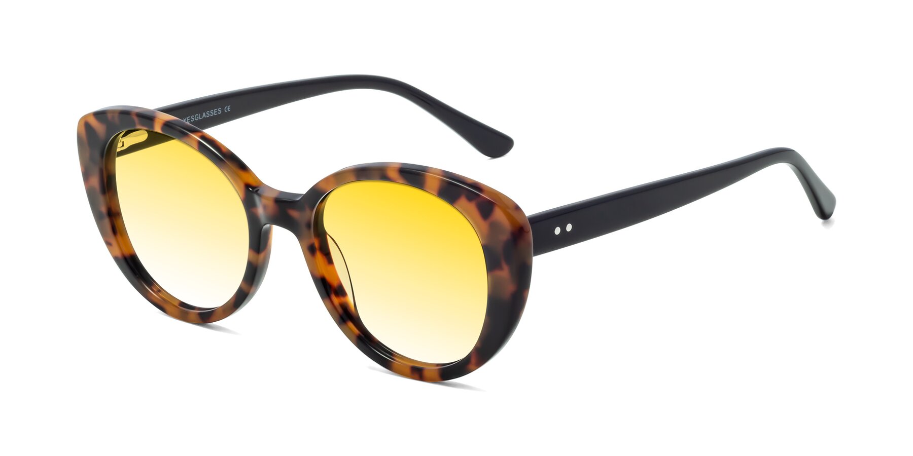 Angle of Pebble in Tortoise with Yellow Gradient Lenses