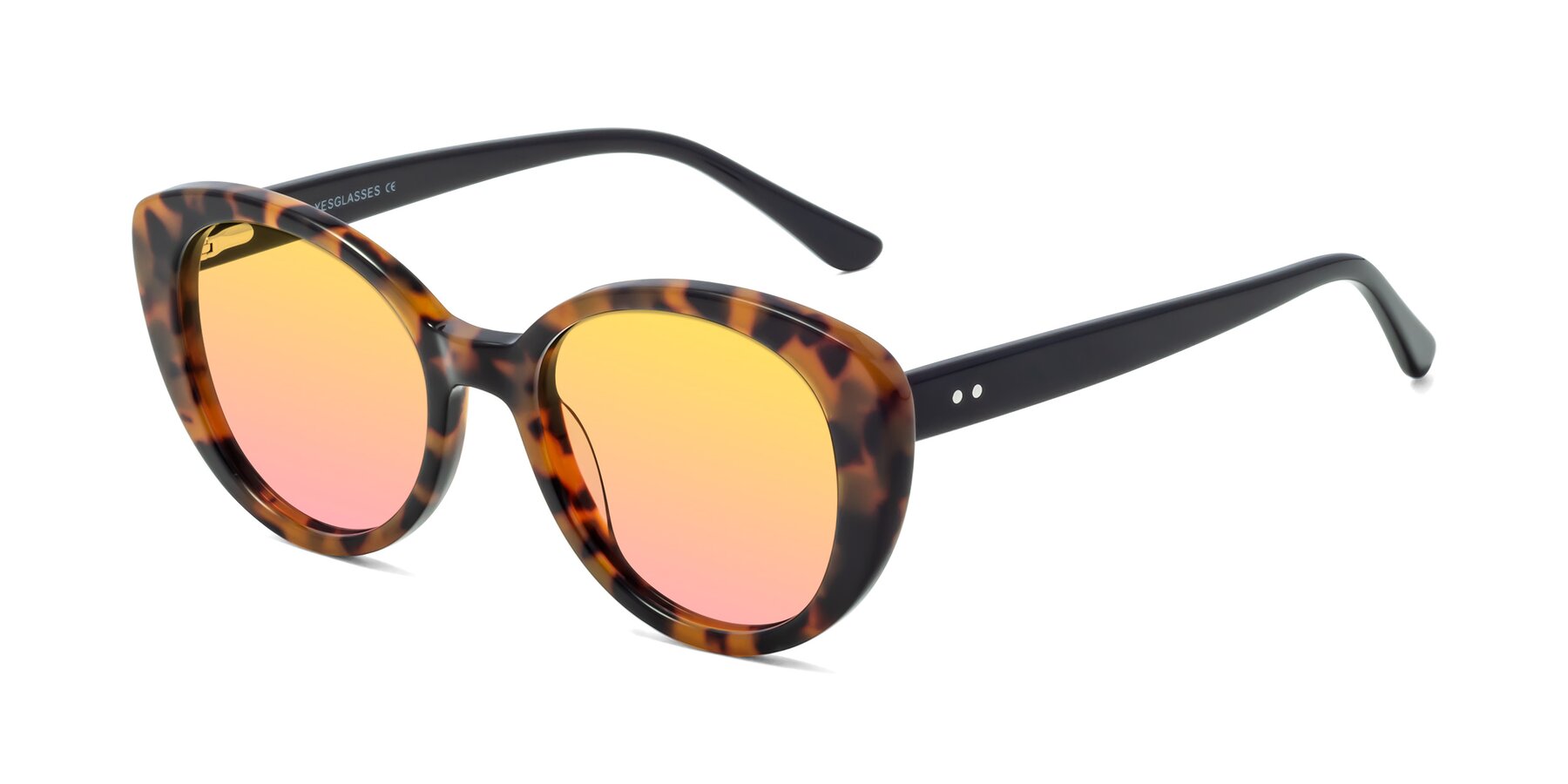 Angle of Pebble in Tortoise with Yellow / Pink Gradient Lenses