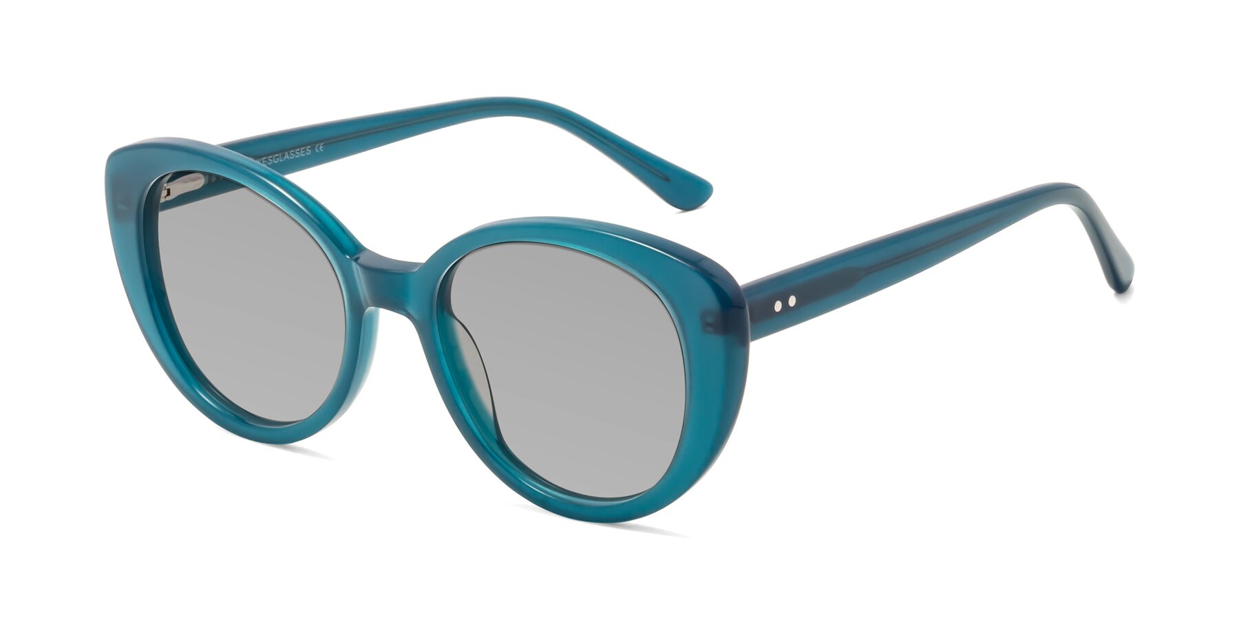 Angle of Pebble in Teal Blue with Light Gray Tinted Lenses