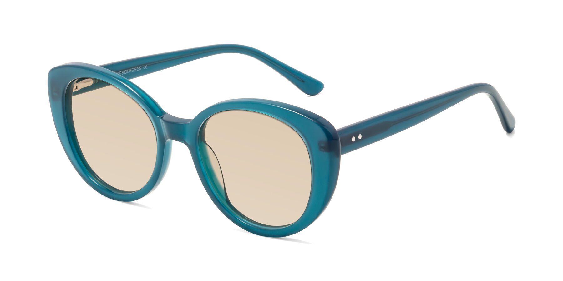 Angle of Pebble in Teal Blue with Light Brown Tinted Lenses