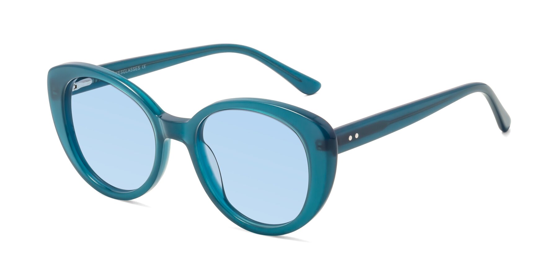 Angle of Pebble in Teal Blue with Light Blue Tinted Lenses
