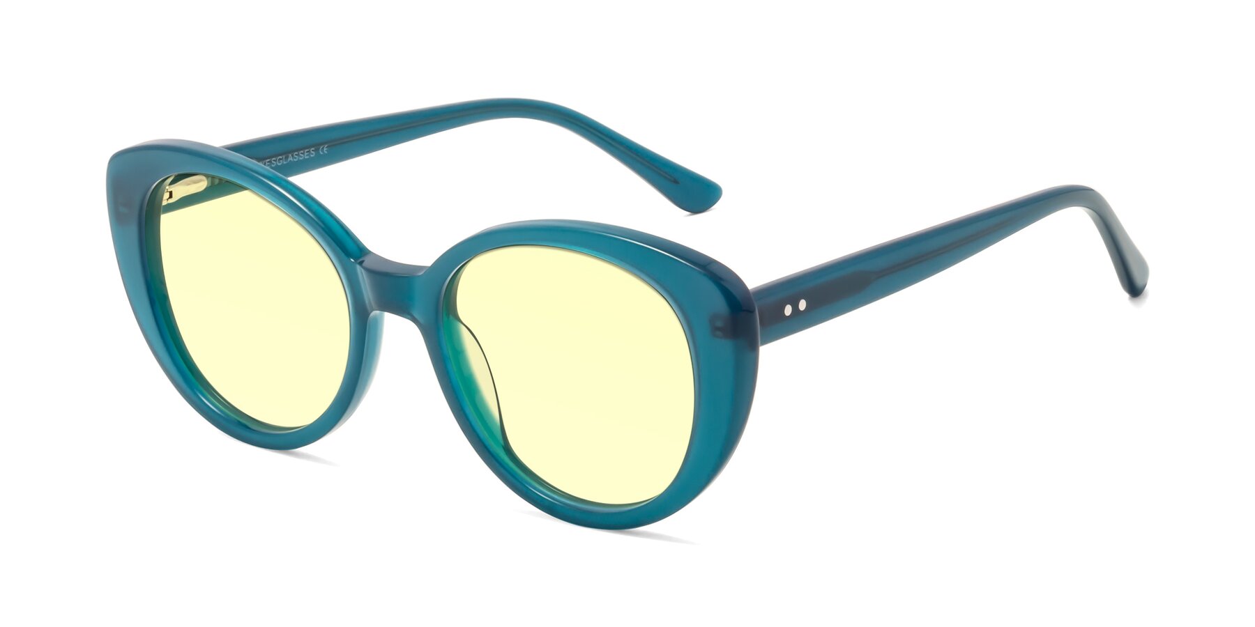 Angle of Pebble in Teal Blue with Light Yellow Tinted Lenses