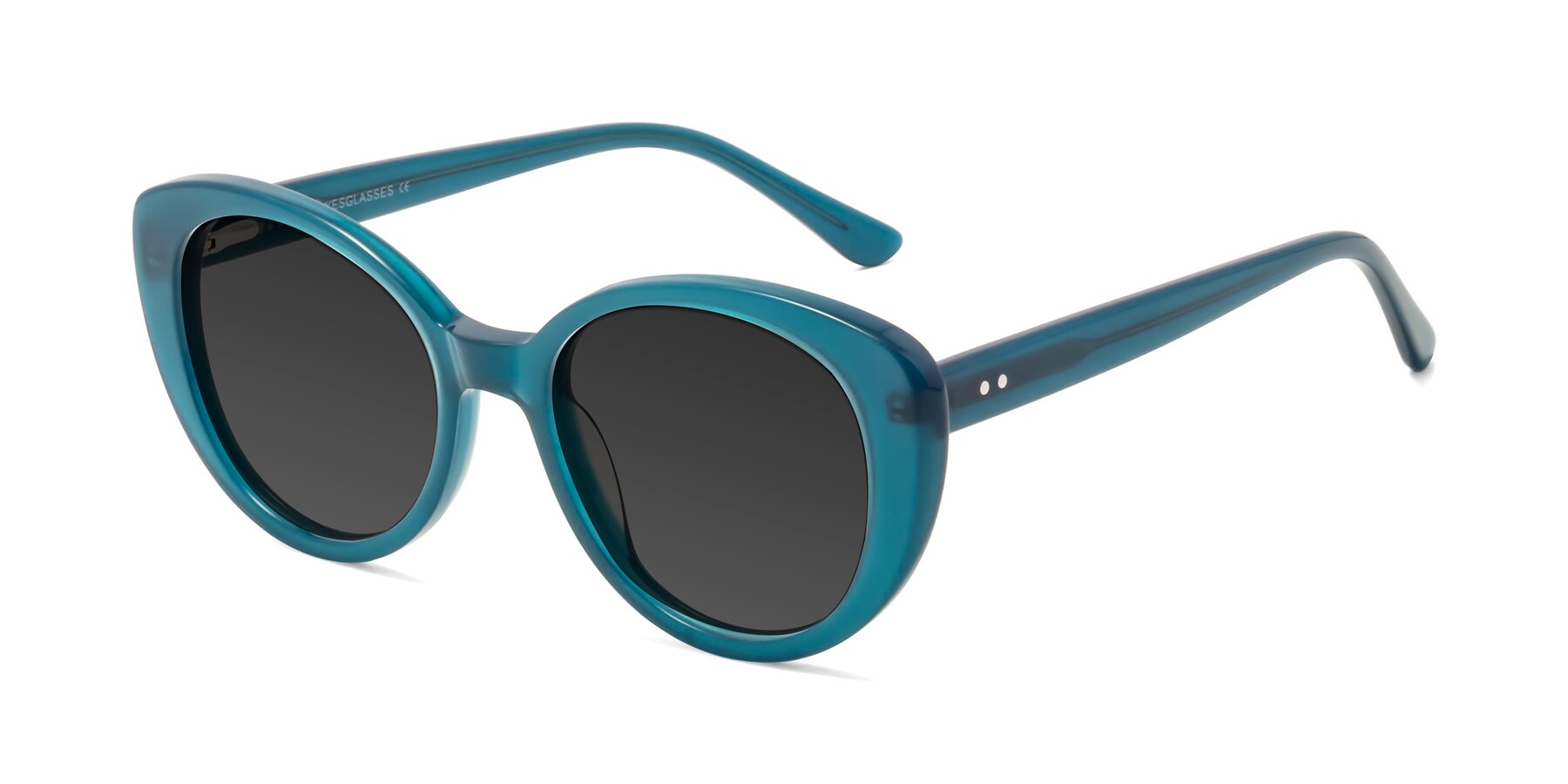 Angle of Pebble in Teal Blue with Gray Tinted Lenses