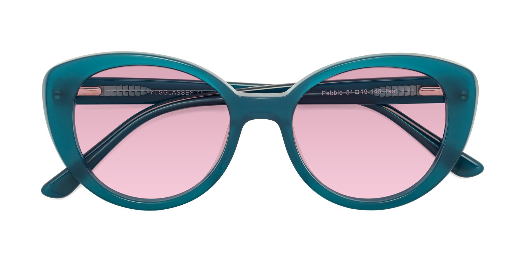 Folded Front of Pebble in Teal Blue with Light Wine Tinted Lenses