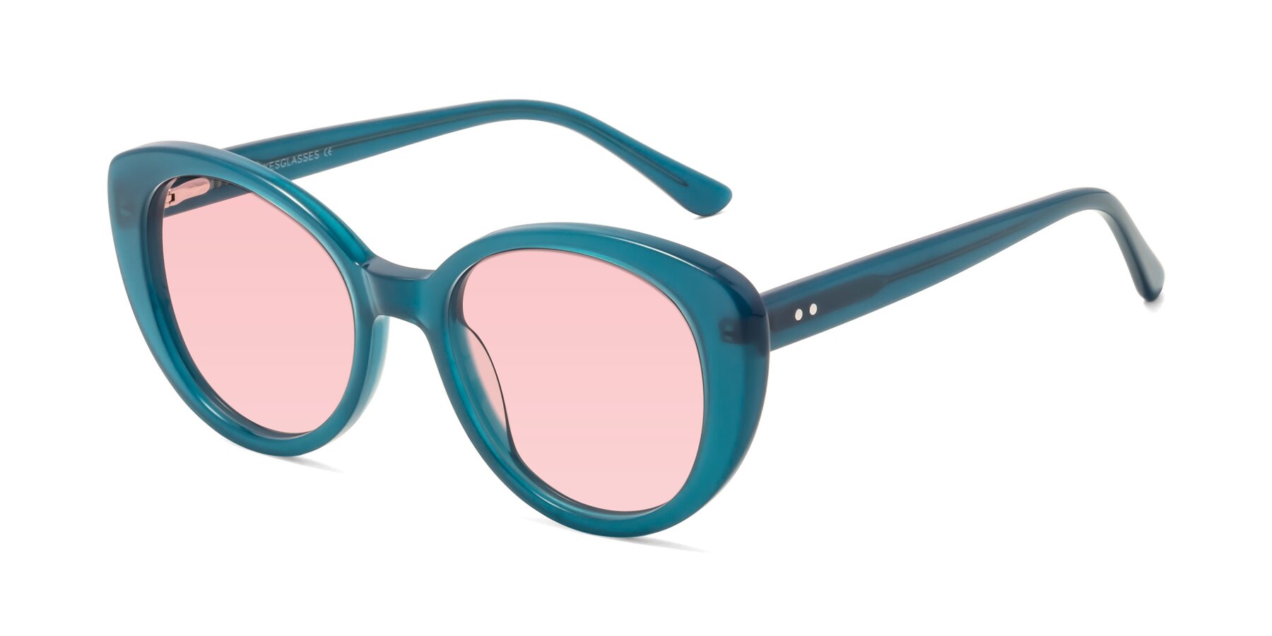 Angle of Pebble in Teal Blue with Light Garnet Tinted Lenses