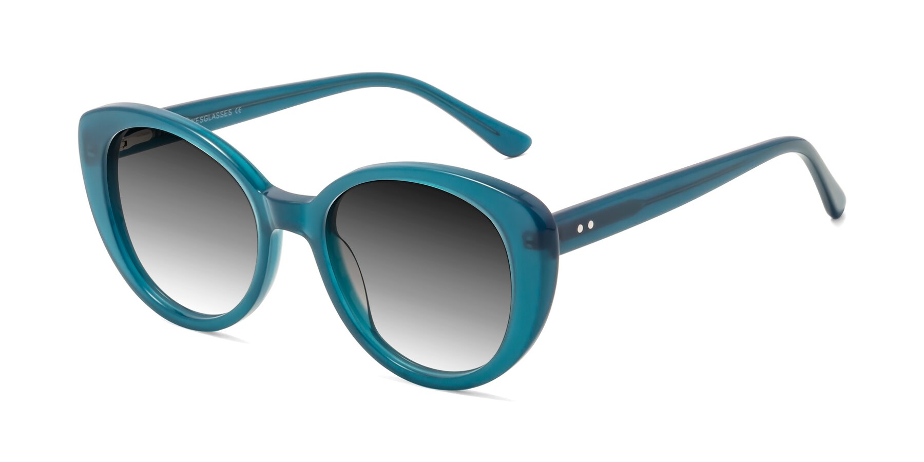 Angle of Pebble in Teal Blue with Gray Gradient Lenses