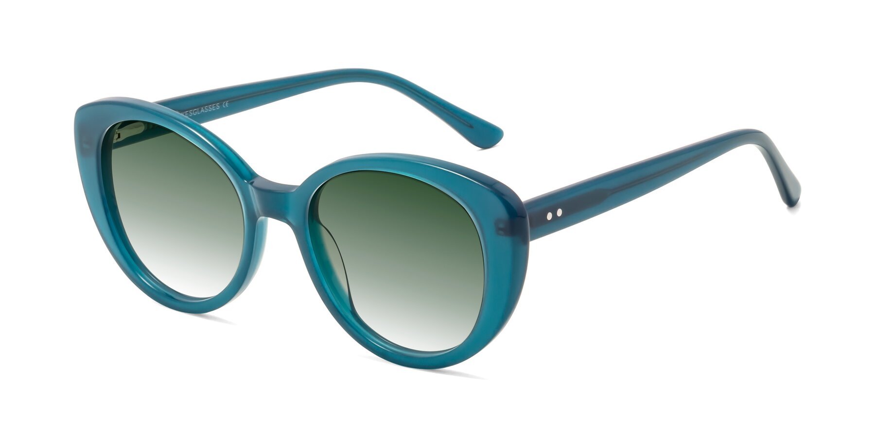 Angle of Pebble in Teal Blue with Green Gradient Lenses
