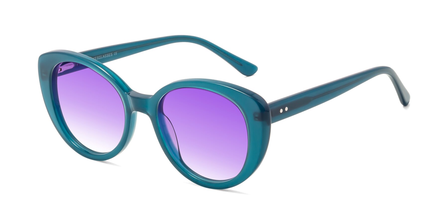 Angle of Pebble in Teal Blue with Purple Gradient Lenses