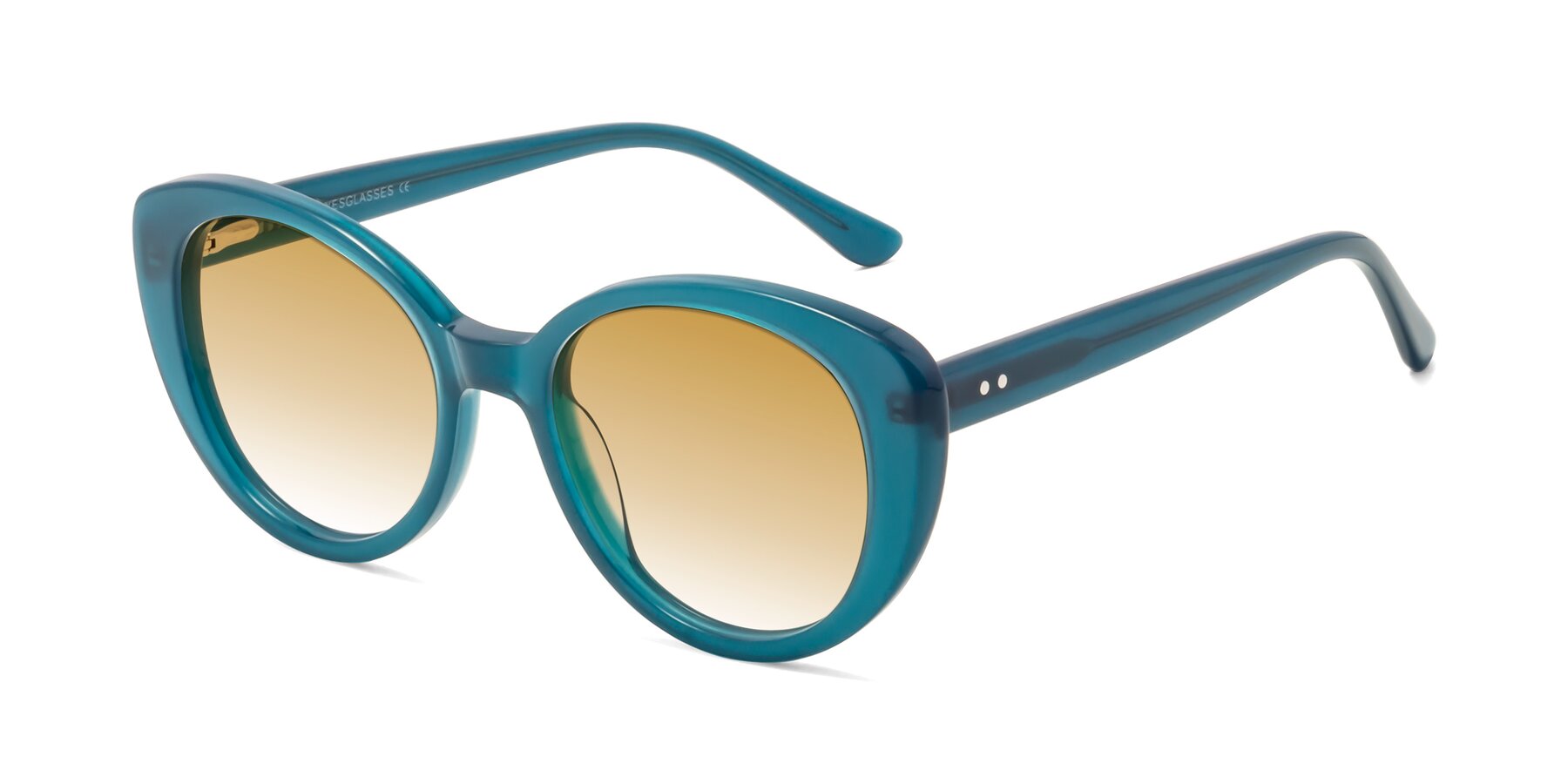 Angle of Pebble in Teal Blue with Champagne Gradient Lenses