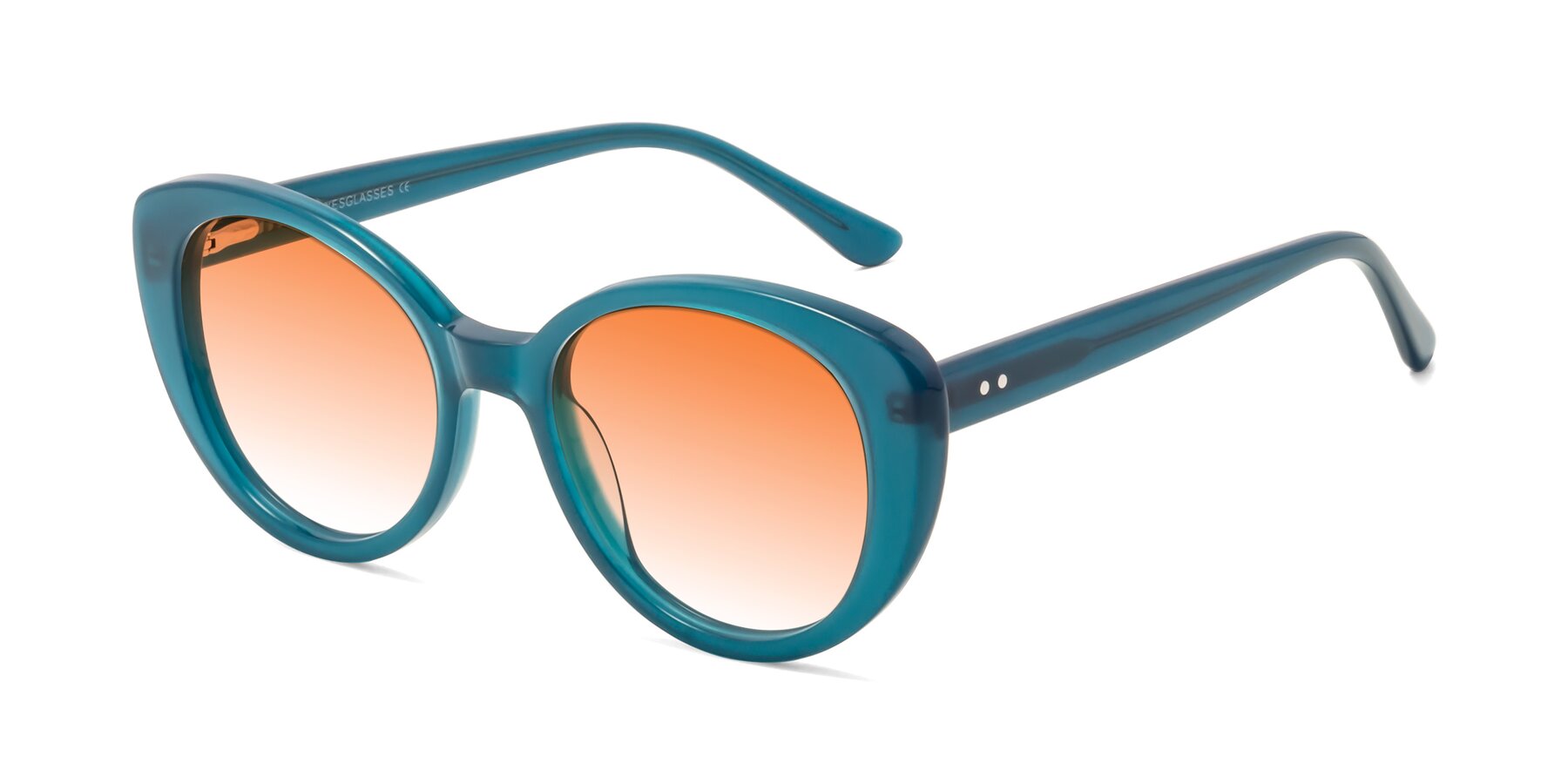 Angle of Pebble in Teal Blue with Orange Gradient Lenses