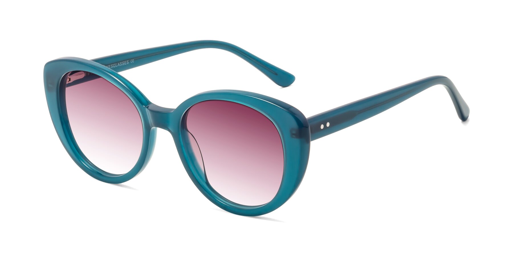 Angle of Pebble in Teal Blue with Wine Gradient Lenses