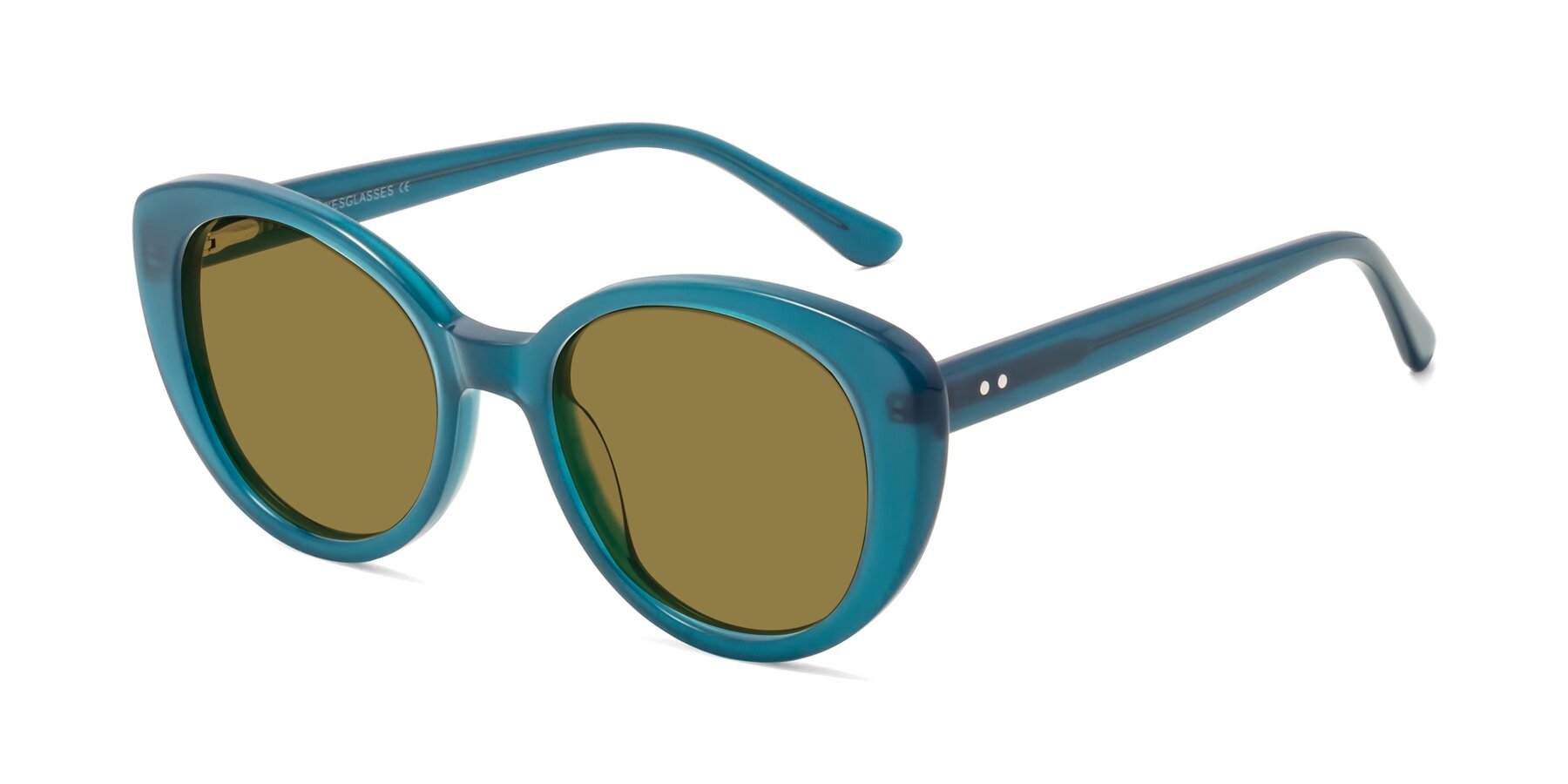 Angle of Pebble in Teal Blue with Brown Polarized Lenses