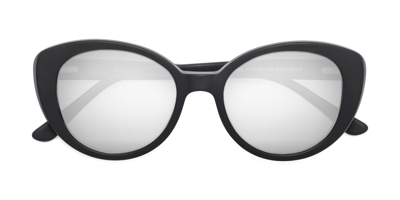 Pebble - Matte Black Flash Mirrored Sunglasses