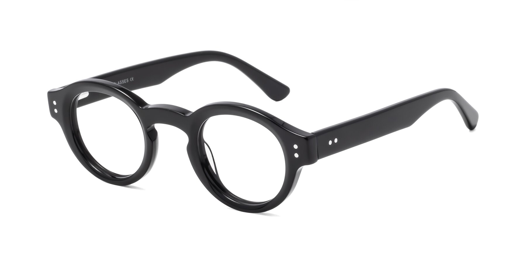 Angle of Pine in Black with Clear Eyeglass Lenses