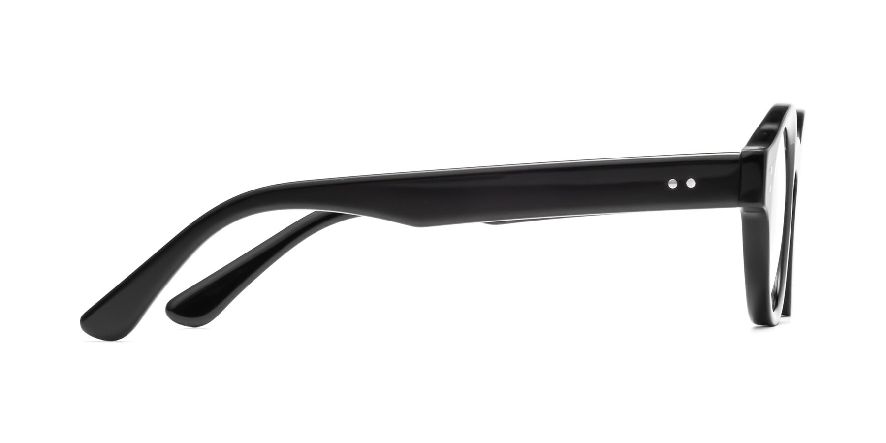Side of Pine in Black with Clear Eyeglass Lenses